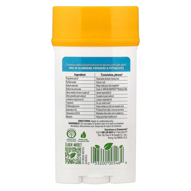 Arm & Hammer Essentials Natural Deodorant Juniper Berry – Déodorant Naturel Sans Aluminium 71g | Longue Tenue Maroc