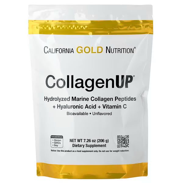 California Gold Nutrition, CollagenUP®, Peptides de collagène marin hydrolysé à l'acide hyaluronique et à la vitamine C, Sans arôme, 206 g