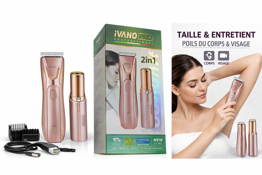 IVANO PRO TONDEUSE 2-EN-1 CORPS & VISAGE IVO-1058