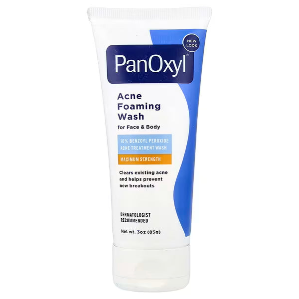 PanOxyl 10%, Nettoyant moussant contre l'acné pour le visage et le corps, Efficacité maximale, 85 g