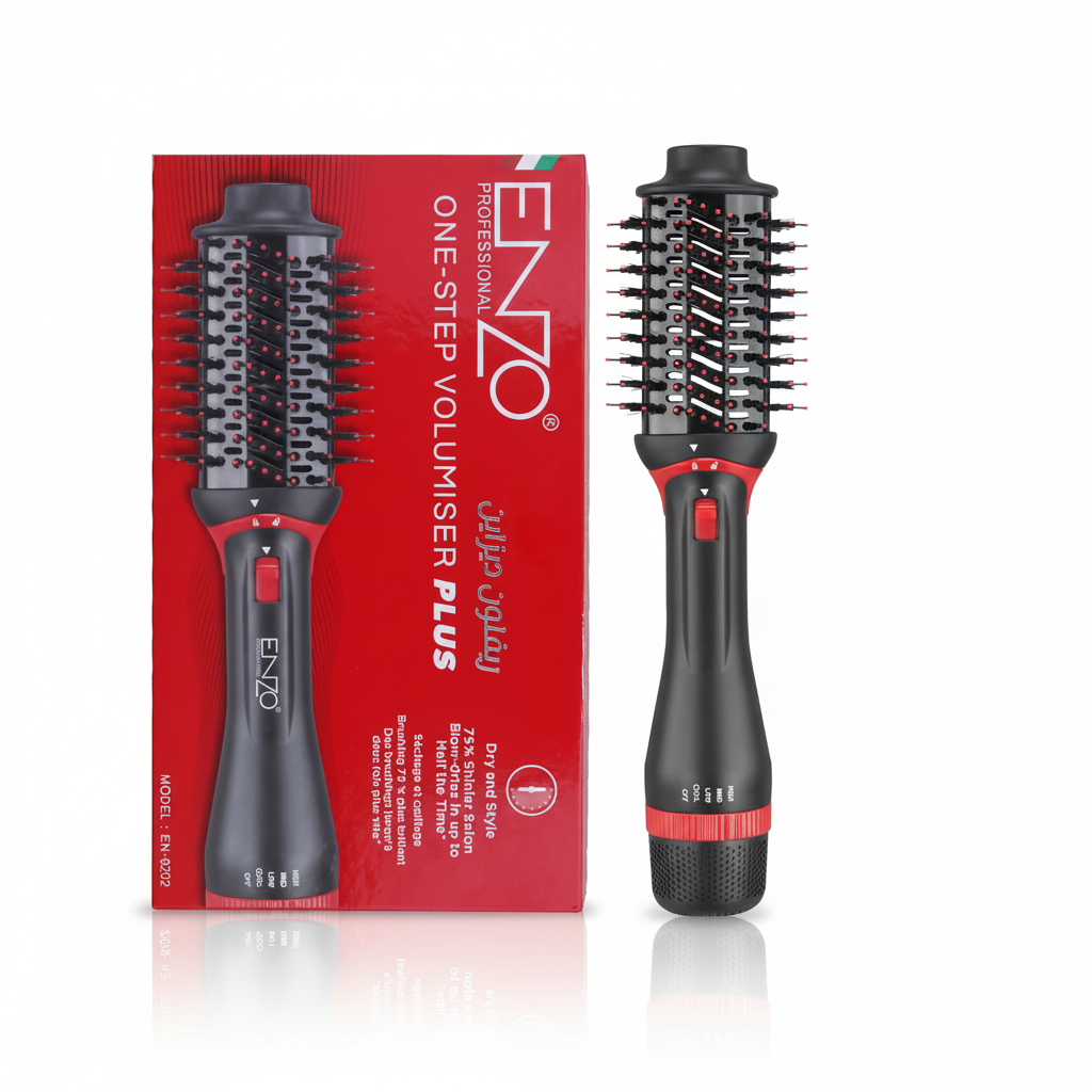 Brosse Soufflante ENZO One-Step 2-en-1 Plus – Brosse Lissante & Sèche-Cheveux Professionnelle | Volume & Brillance – Maroc