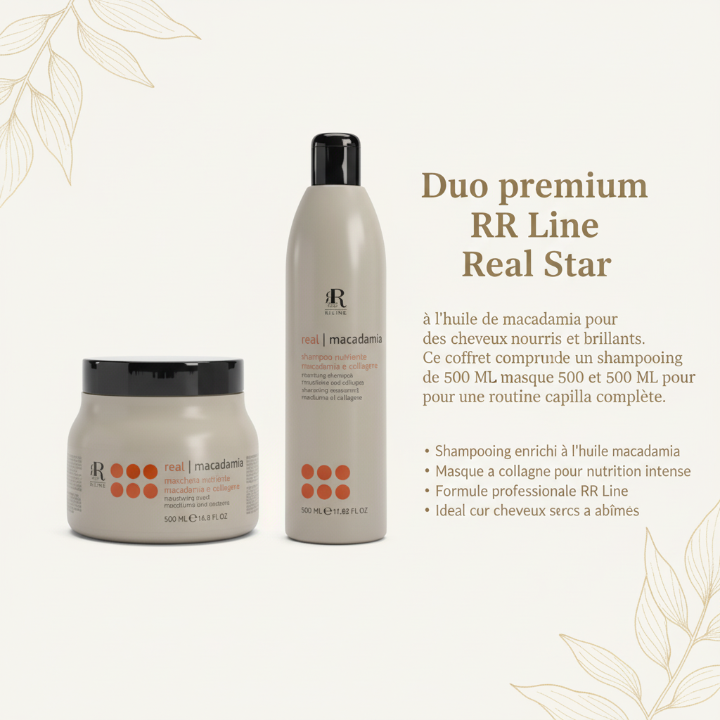 RR Line Real Star Macadamia Shampooing 350ML + Masque Collagène Maroc