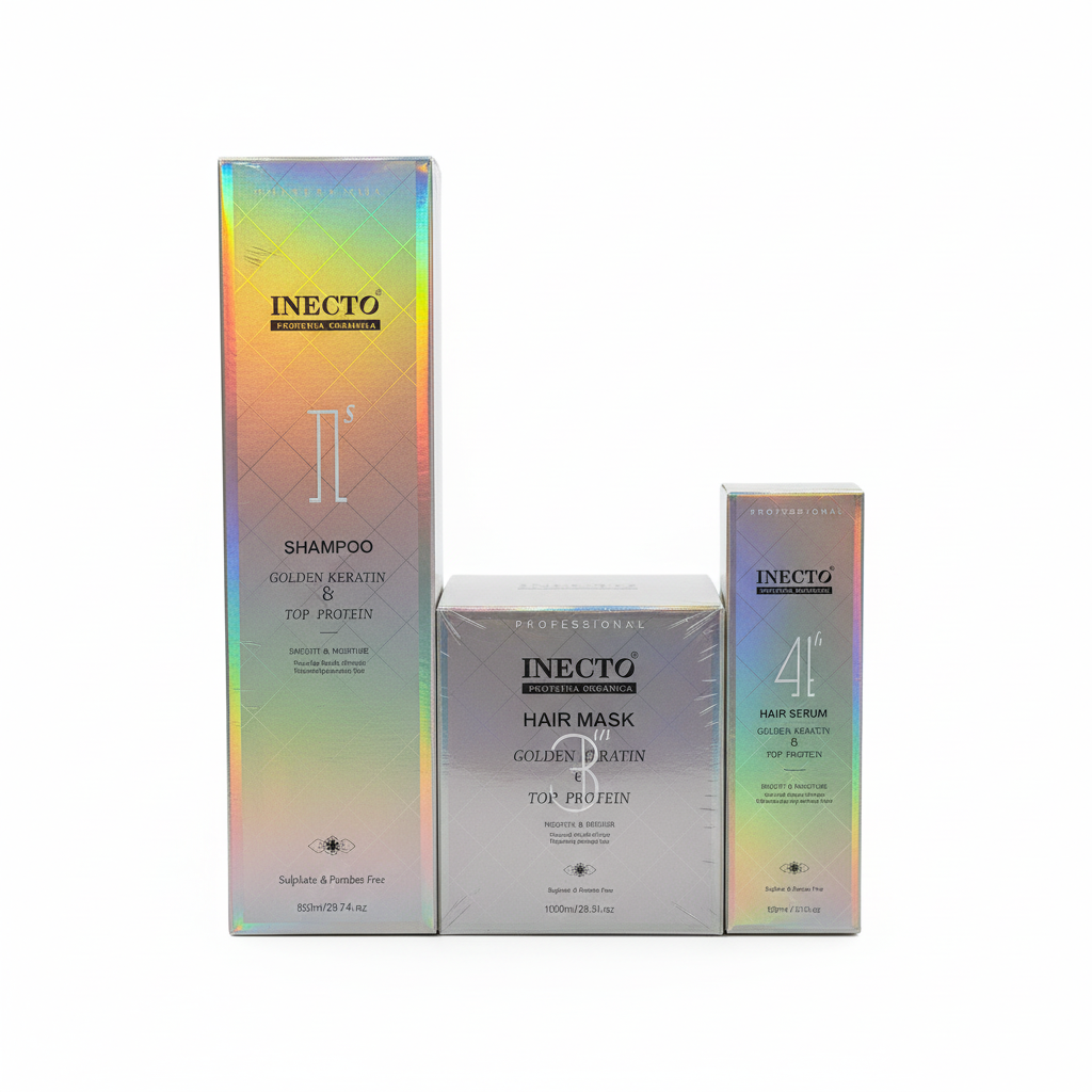 INECTO Golden Keratin Set - White Background