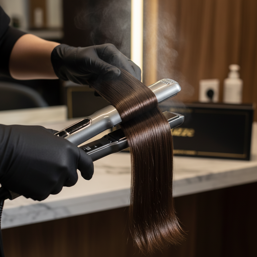 Lisseur LIZZE Extrême Titanium 250°C – Fer à Lisser Professionnel Plaques Titane | Lissage Brésilien – Maroc