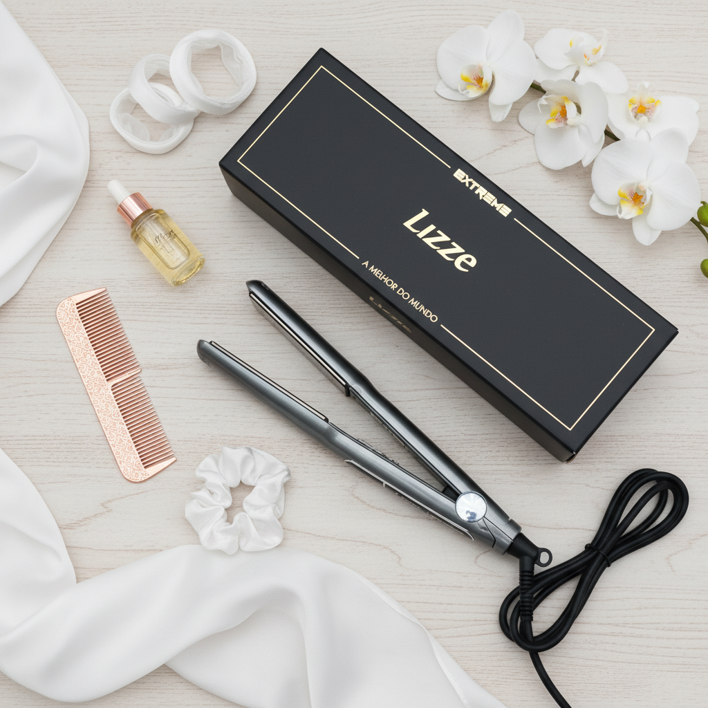 Lisseur LIZZE Extrême Titanium 250°C – Fer à Lisser Professionnel Plaques Titane | Lissage Brésilien – Maroc