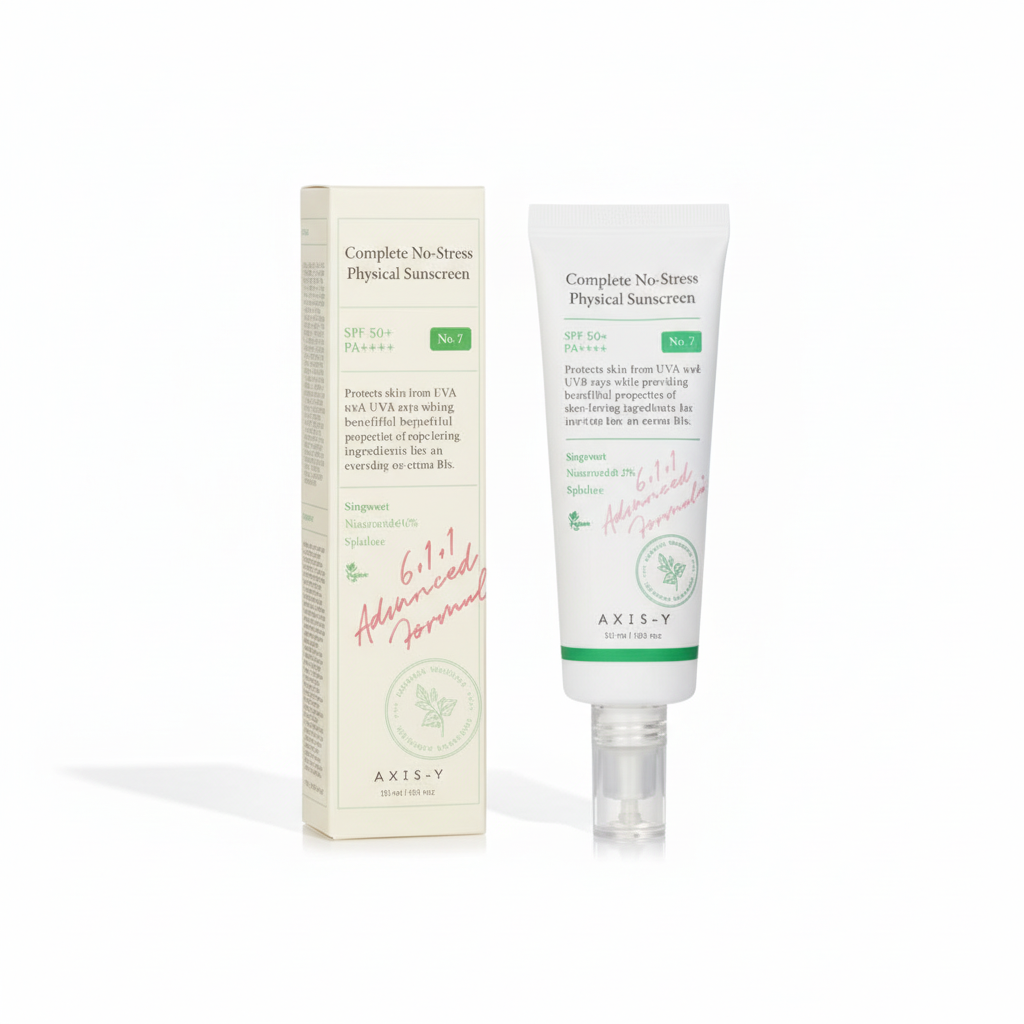 AXIS - Y Complete No-Stress Physical Sunscreen (V3) SPF50+ PA++++ – Crème Solaire Minérale Coréenne Apaisante | Peaux Sensibles – Protection UV Haute Performance