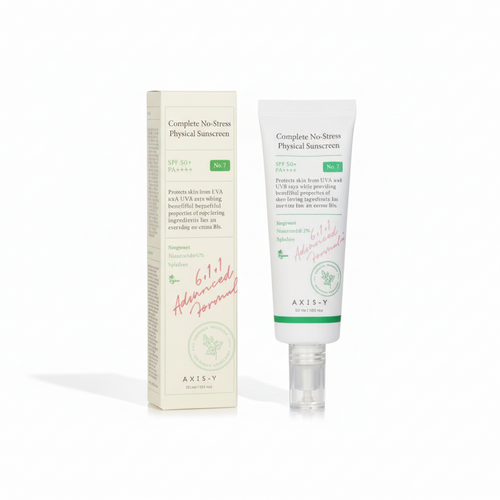 AXIS - Y Complete No-Stress Physical Sunscreen (V3) SPF50+ PA++++ – Crème Solaire Minérale Coréenne Apaisante | Peaux Sensibles – Protection UV Haute Performance