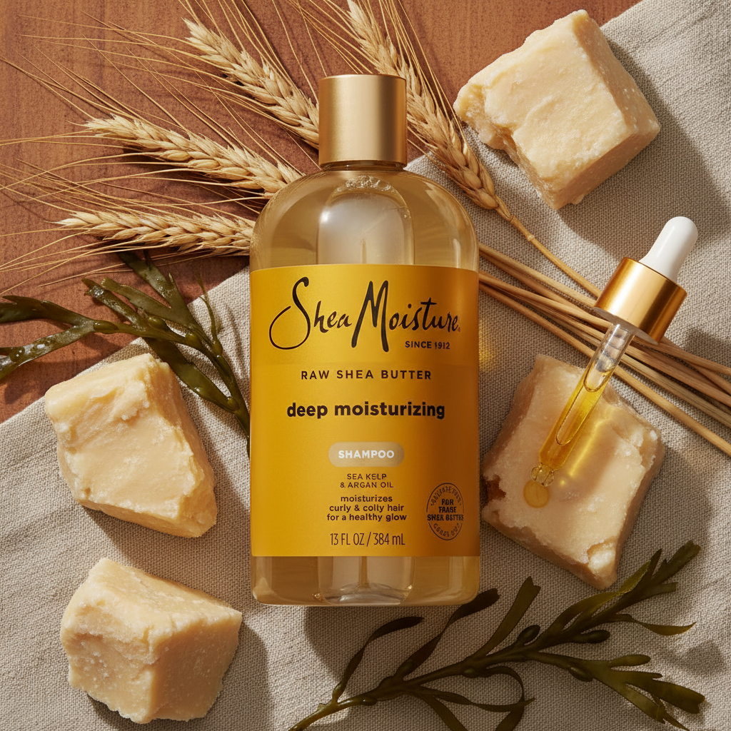 Raw Shea Butter Ingredients Flat Lay