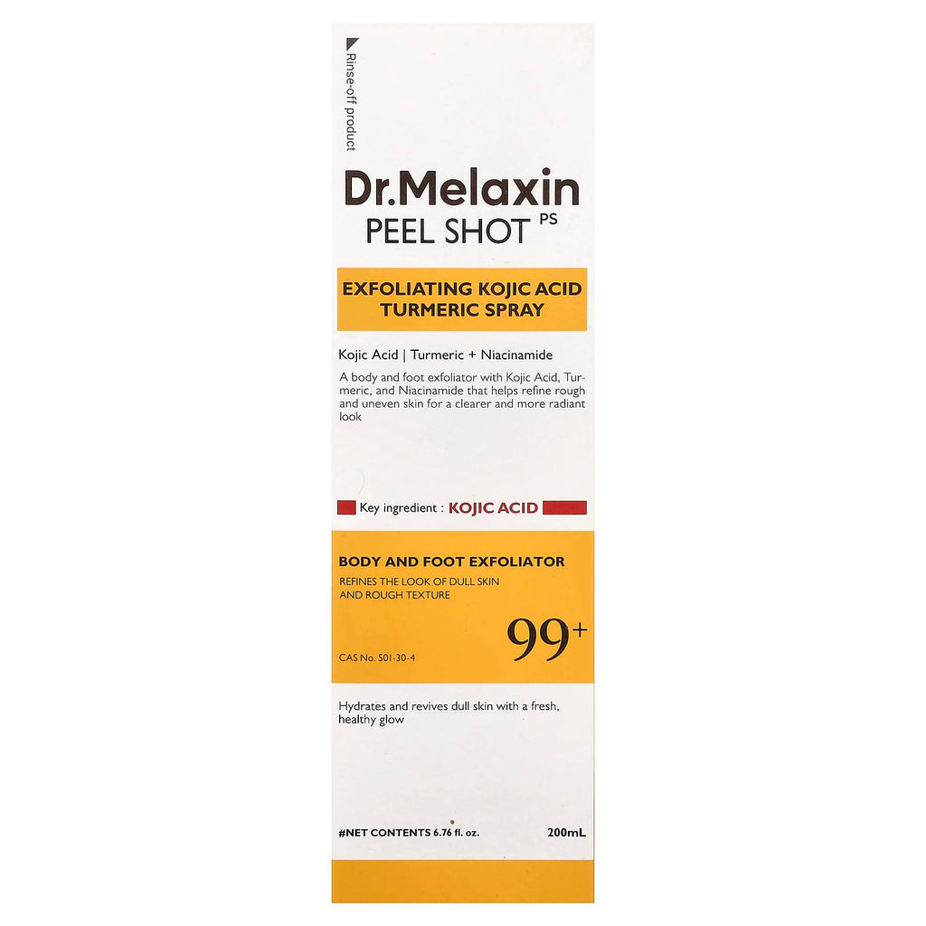 Dr Melaxin Spray Exfoliant Acide Kojique & Curcuma 200 ml – Peel Shot Éclat & Anti-Taches