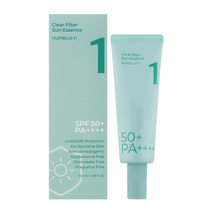 Numbuzin No.1 Clear Filter Sun Essence SPF 50+ PA++++ (50ml) – Écran Solaire Hydratant Effet Invisible