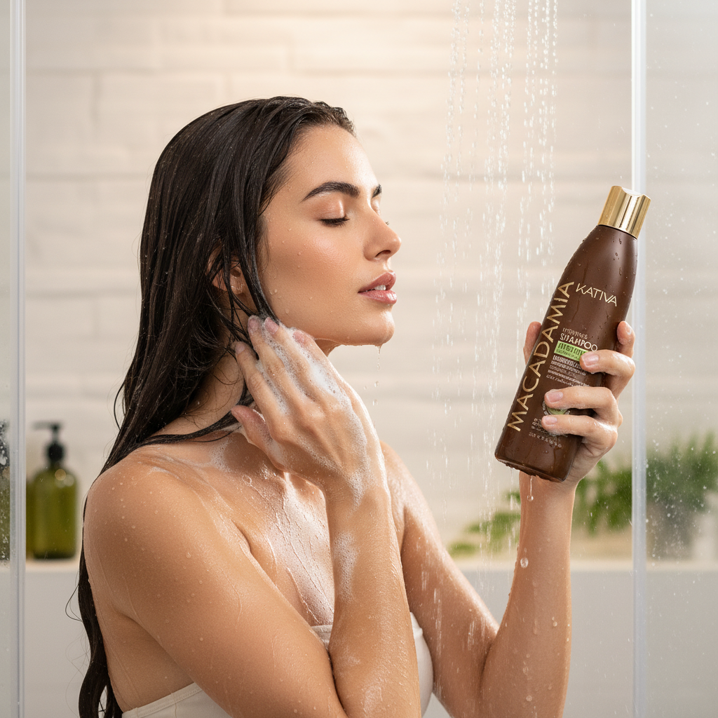Shampoing Kativa Macadamia - En utilisation