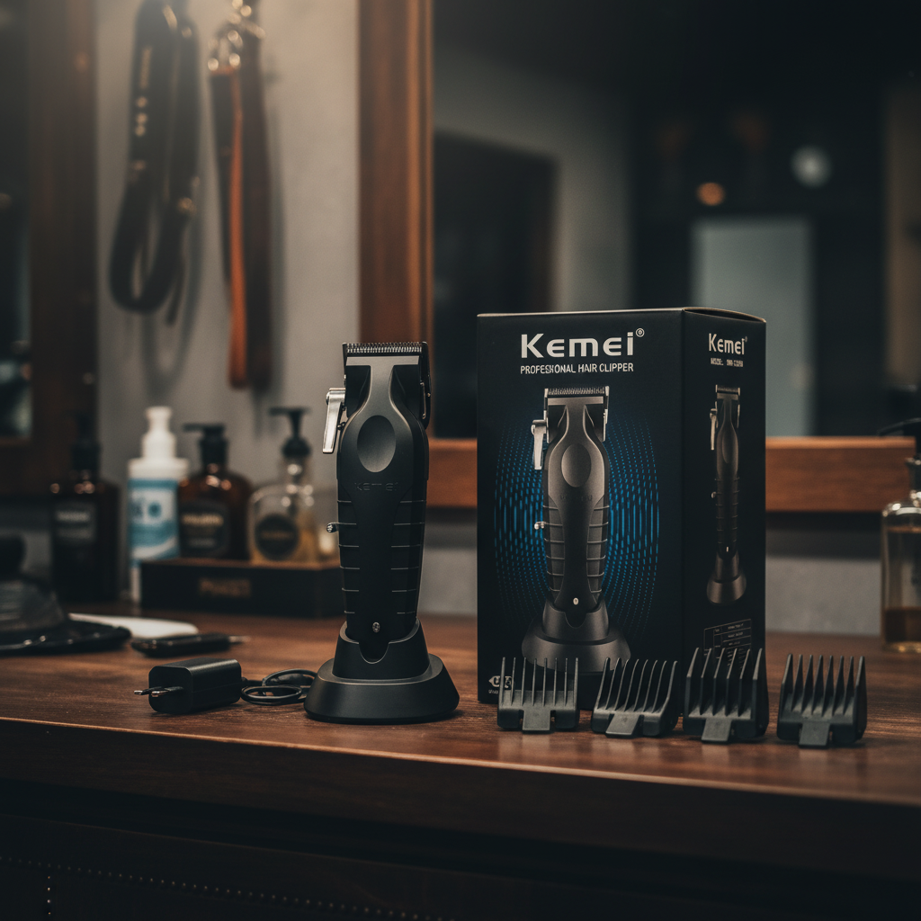 Kemei Pro 2296 – Tondeuse Professionnelle Sans Fil Rechargeable | Coupe Cheveux & Barbe